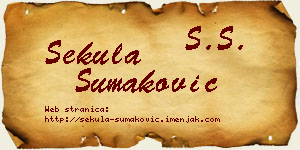 Sekula Šumaković vizit kartica